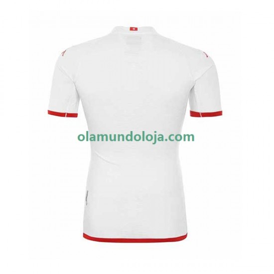 Camisola Tunísia Homem Equipamento Segundo Copa do Mundo 2022 Manga Curta